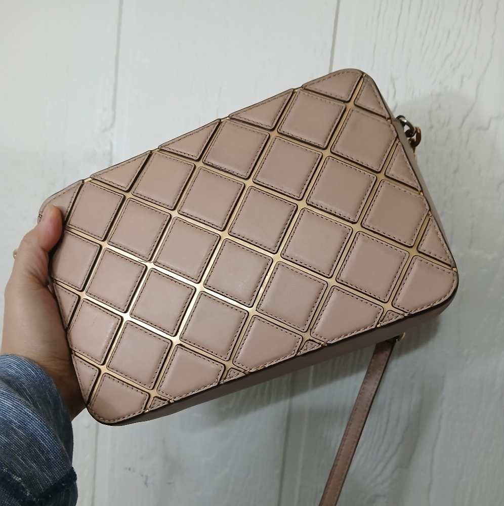 *Michael Kors Rose Gold Pink Cross Hatch Mini Crossbody-FOR RESTORATIONS